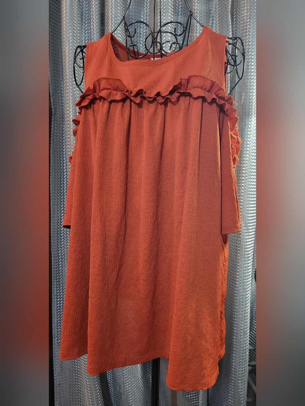 LC Lauren Conrad Rust Cold-Shoulder Tunic